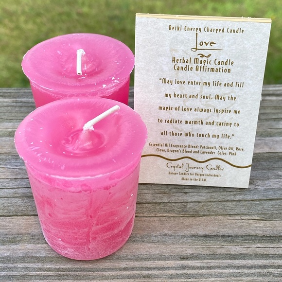 Crystal Journey Accents Love Reiki Votive Candles 2 Pack Crystal Journey Candles Made In Usa
